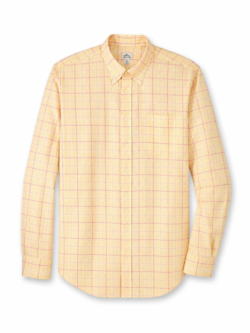 Peter Millar Mens XL Gingham Plaid Long Sleeve Button Down Shirt